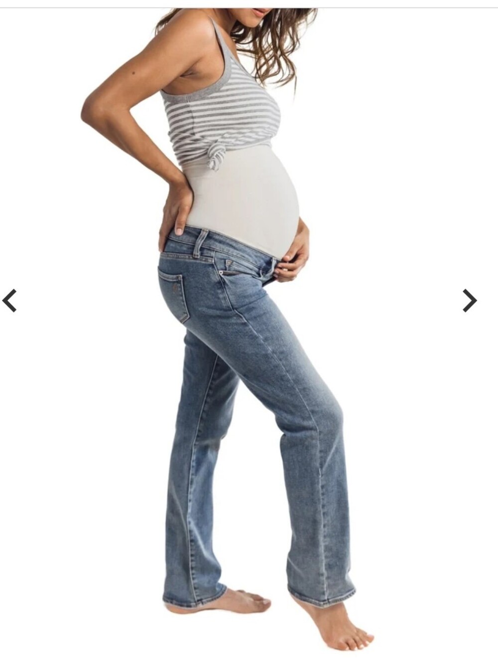 Blanqi Denim Maternity Flare Jeans Belly Support size 6